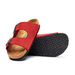 Bali Nubuck Leather Two-Strap Sandal // Red (Euro: 37)