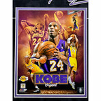 Kobe Bryant Final Lakers Game Used Authentic Floor, Confetti & Final Season Ticket Collage Framed #D/50