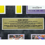 Kobe Bryant Final Lakers Game Used Authentic Floor, Confetti & Final Season Ticket Collage Framed #D/50