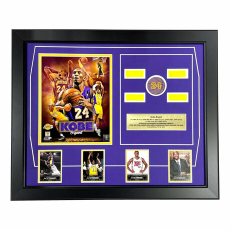 Kobe Bryant Final Lakers Game Used Confetti Collage Framed #D/824