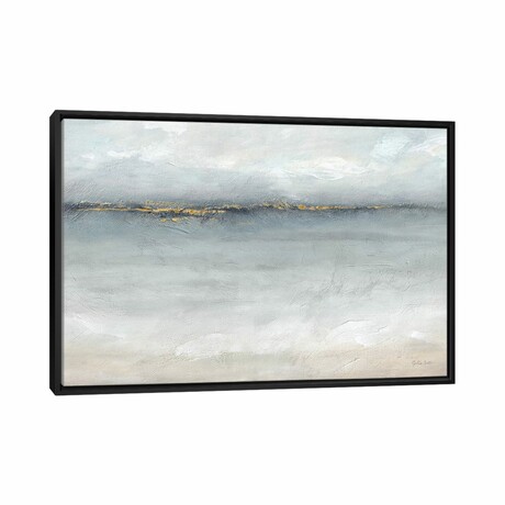 Serene Sea Grey Gold Landscape by Cynthia Coulter (18"H x 26"W x 1.5"D)