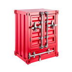 Container Side Table // Two Door // Red