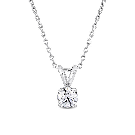 3/4ct TW Lab-Grown Diamond Solitaire Pendant with Chain in Platinum // 18 in