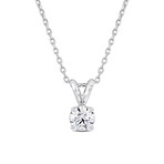 3/4ct TW Lab-Grown Diamond Solitaire Pendant with Chain in Platinum // 18 in