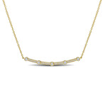 1/3ct TW Lab-Grown Diamond Curve Bar Necklace in 18k Yellow Gold Plated Sterling Silver // 17 in