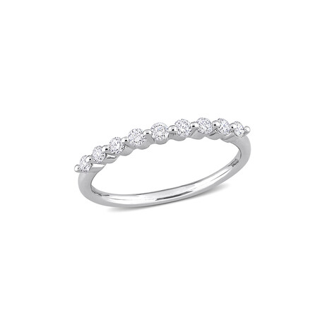 1/3ct TW Lab-Grown Diamond Semi-Eternity Ring // Platinum Plated Sterling Silver (5)