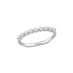 1/3ct TW Lab-Grown Diamond Semi-Eternity Ring in Platinum Plated Sterling Silver (8)