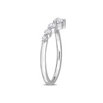 3/8ct TW Lab-Grown Diamond Chevron Ring // Platinum Plated Sterling Silver (5)