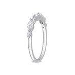 1/2ct TW Marquise and Round-Cut Lab-Grown Diamond Semi-Eternity Ring in Platinum Plated Sterling Silver (9)