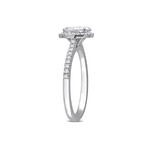 1ct TW Oval and Round-Cut Lab-Grown Diamond Halo Engagement Ring in 14k White Gold (5)