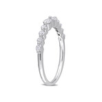 5/8ct TW Pear-Shaped and Round-Cut Lab-Grown Diamond Semi-Eternity Band // Platinum Plated Sterling Silver (6)