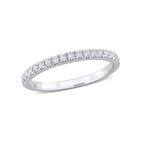 1/3ct TW Lab-Grown Diamond Semi-Eternity Anniversary Band in 14k White Gold (5)