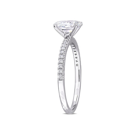 1 1/6ct TW Oval and Round-Cut Lab-Grown Diamond Solitaire Engagement Ring in 14k White Gold (5)