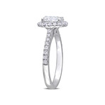 1 1/2ct TW Oval and Round-Cut Lab-Grown Diamond Halo Engagement Ring in 14k White Gold (5)