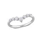 3/8ct TW Lab-Grown Diamond Chevron Ring // Platinum Plated Sterling Silver (6)