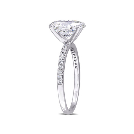 2 1/6ct TW Oval and Round-Cut Lab-Grown Diamond Solitaire Enagagement Ring in 14k White Gold (5)