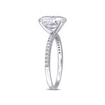 2 1/6ct TW Oval and Round-Cut Lab-Grown Diamond Solitaire Enagagement Ring in 14k White Gold (6)