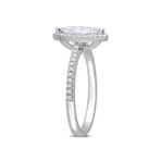 1 1/2ct TW Marquise and Round-Cut Lab-Grown Diamond Halo Engagement Ring in 14k White Gold (5)