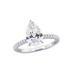 2 1/6ct TW Pear-Shaped and Round-Cut Lab-Grown Diamond Solitaire Engagement Ring in 14k White Gold (8)