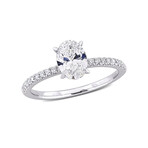 1 1/6ct TW Oval and Round-Cut Lab-Grown Diamond Solitaire Engagement Ring // 14k White Gold (5)