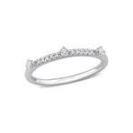 1/7ct TW Lab-Grown Diamond Semi-Eternity Ring in Platinum Silver (9)