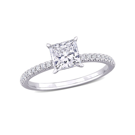 1 1/6ct TW Princess and Round-Cut Lab-Grown Diamond Solitaire Engagement Ring // 14k White Gold (6)