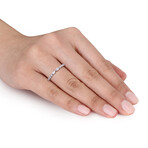 5/8ct TW Pear-Shaped and Round-Cut Lab-Grown Diamond Semi-Eternity Band // Platinum Plated Sterling Silver (9)