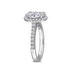 2 3/5 Oval and Round-Cut Lab-Grown Diamond Halo Engagement Ring in 14k White Gold (9)