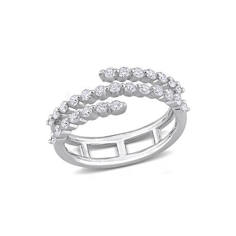 5/8ct TW Lab-Grown Diamond Coil Ring // Platinum Plated Sterling Silver (5)