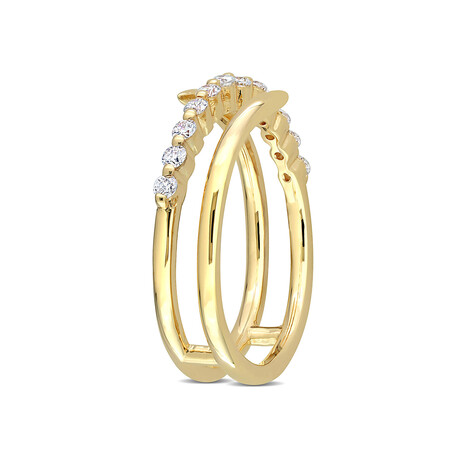 1/4ct TW Lab-Grown Diamond Coil Ring in 18k Yellow Gold Plated Sterling Silver (5)