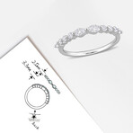 5/8ct TW Pear-Shaped and Round-Cut Lab-Grown Diamond Semi-Eternity Band // Platinum Plated Sterling Silver (5)