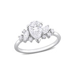 1 3/8ct TW Multi-Shaped Lab-Grown Diamond Cluster Engagement Ring // 14k White Gold (8)