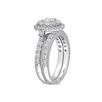 1 3/4ct TW Lab-Grown Diamond Double Halo Bridal Ring Set in 14k White Gold (9)