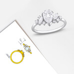 1 3/8ct TW Multi-Shaped Lab-Grown Diamond Cluster Engagement Ring in 14k White Gold (5)