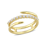 1/4ct TW Lab-Grown Diamond Coil Ring in 18k Yellow Gold Plated Sterling Silver (5)