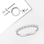 1/3ct TW Lab-Grown Diamond Semi-Eternity Ring // Platinum Plated Sterling Silver (9)