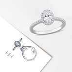 1ct TW Oval and Round-Cut Lab-Grown Diamond Halo Engagement Ring // 14k White Gold (5)