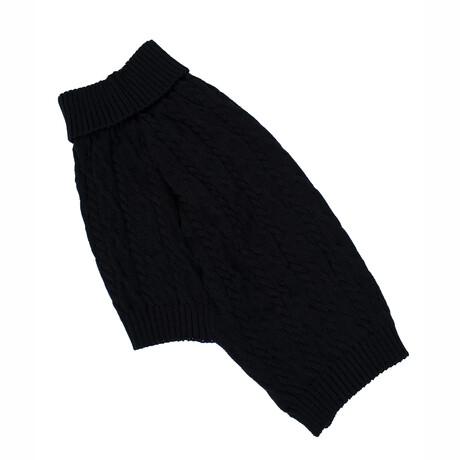 2X-Large Shinola Pet Cable Knit Sweater // Black