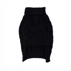 Small Shinola Pet Cable Knit Sweater // Black