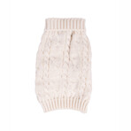 Small Shinola Pet Cable Knit Sweater // Ivory