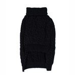 Large Shinola Pet Cable Knit Sweater // Black