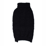 Large Shinola Pet Cable Knit Sweater // Black