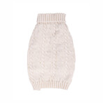 Medium Shinola Pet Cable Knit Sweater // Ivory