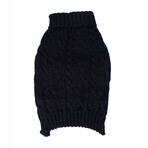 Small Shinola Pet Cable Knit Sweater // Black