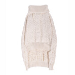 Large Shinola Pet Cable Knit Sweater // Ivory