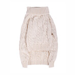 Medium Shinola Pet Cable Knit Sweater // Ivory