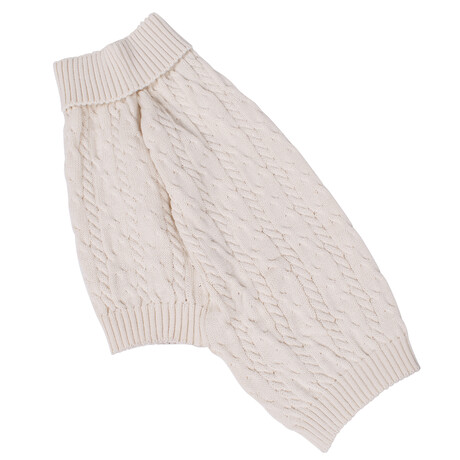 2X-Large Shinola Pet Cable Knit Sweater // Ivory