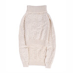 X-Large Shinola Pet Cable Knit Sweater // Ivory