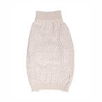 X-Large Shinola Pet Cable Knit Sweater // Ivory