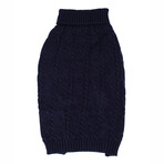 X-Large Shinola Pet Cable Knit Sweater // Navy